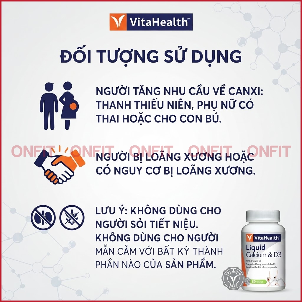 Viên Canxi D3 K2 VitaHealth Liquid Calcium & D3 (30 Viên)