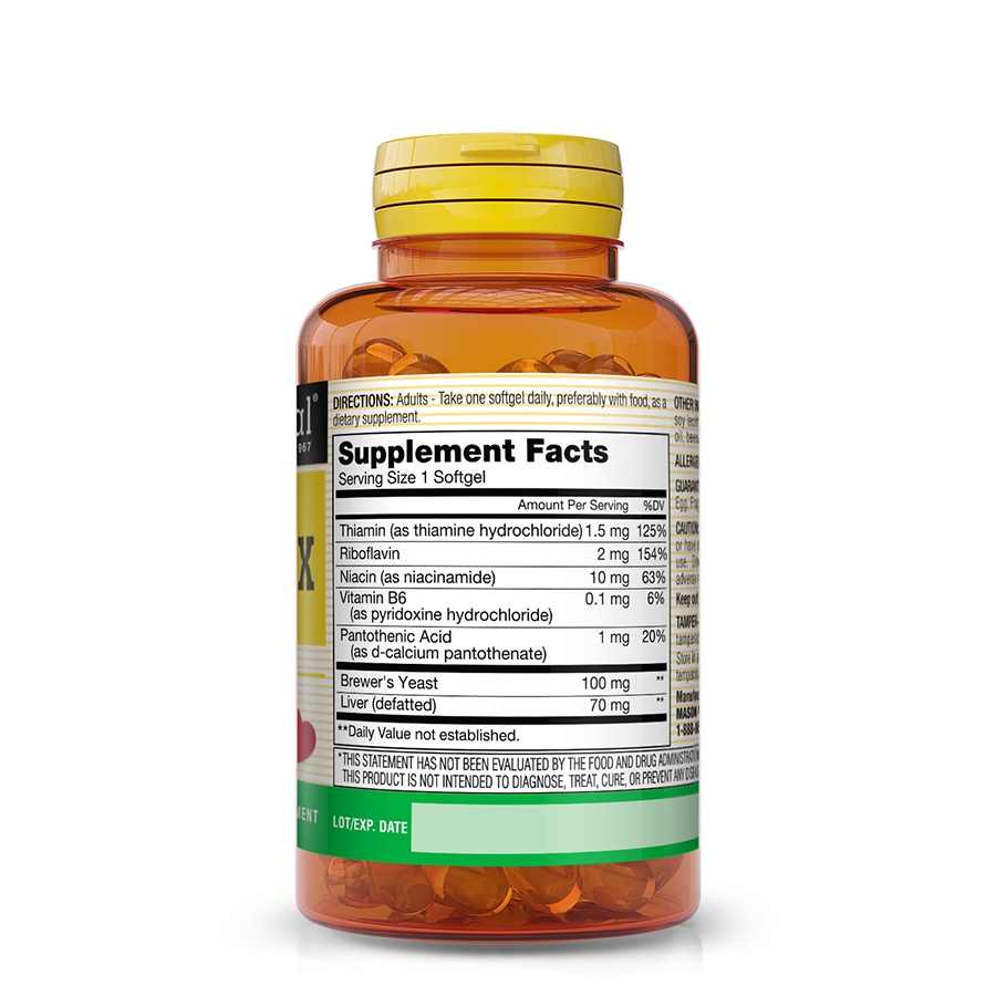 Viên uống bổ sung Vitamin B hoàn chỉnh, Mason Natural B-Complex, 100 viên