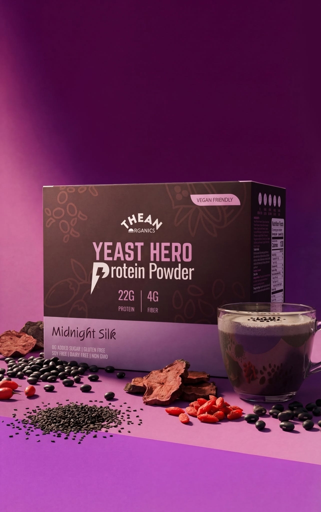 Bột Đạm Thuần Chay Yeast Hero Protein Powder Midnight Silk (20 Gói)