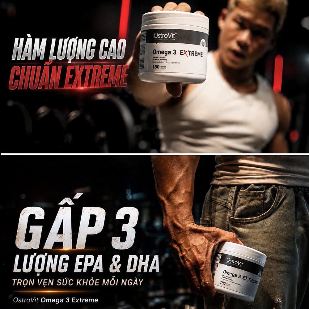Dầu Cá Cô Đặc Hàm Lượng Cao Ostrovit Omega 3 Extreme (90 Viên & 180 Viên)