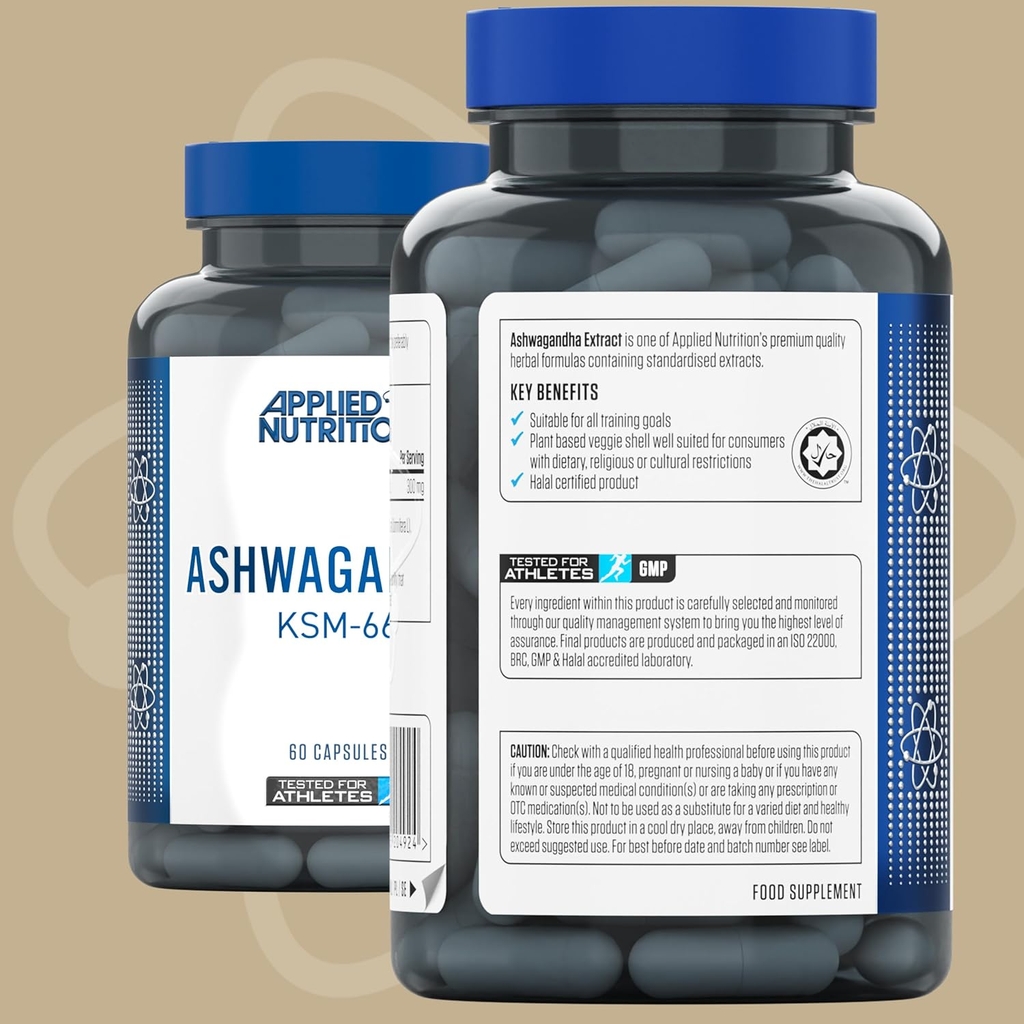 Viên Uống Sâm Ấn Độ Hỗ Trợ Giảm Stress Applied Nutrition Ashwagandha KSM-66 (60 Viên)