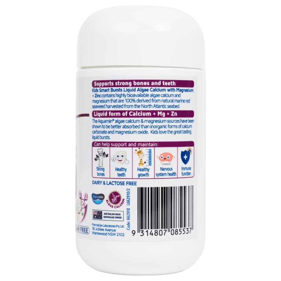 Nature's Way Kids Smart Bursts Liquid Algae Calcium With Magnesium + Zinc 30 viên