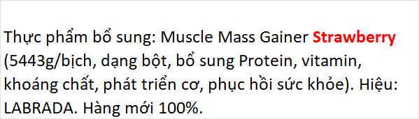 Labrada Muscle Mass Gainer 12Lbs