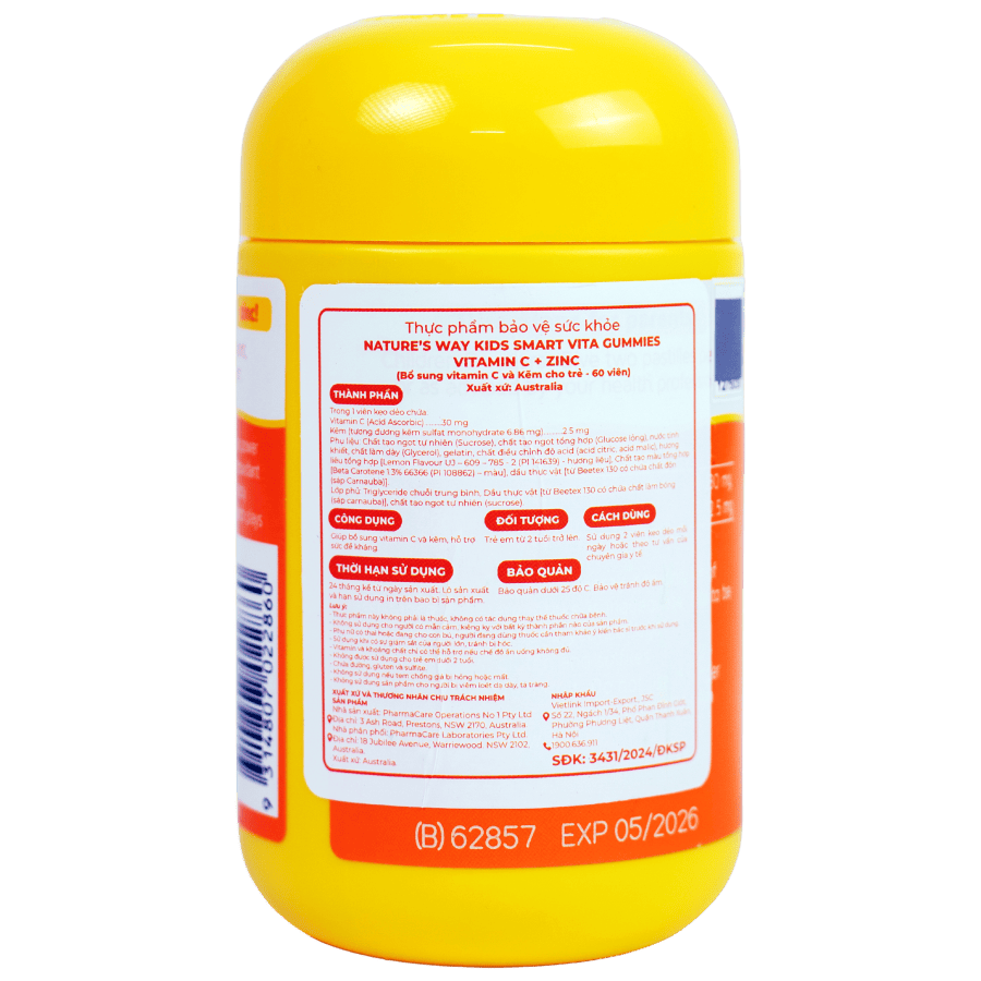 Nature's Way Vita Gummies Vitamin C+ Zn 60 viên