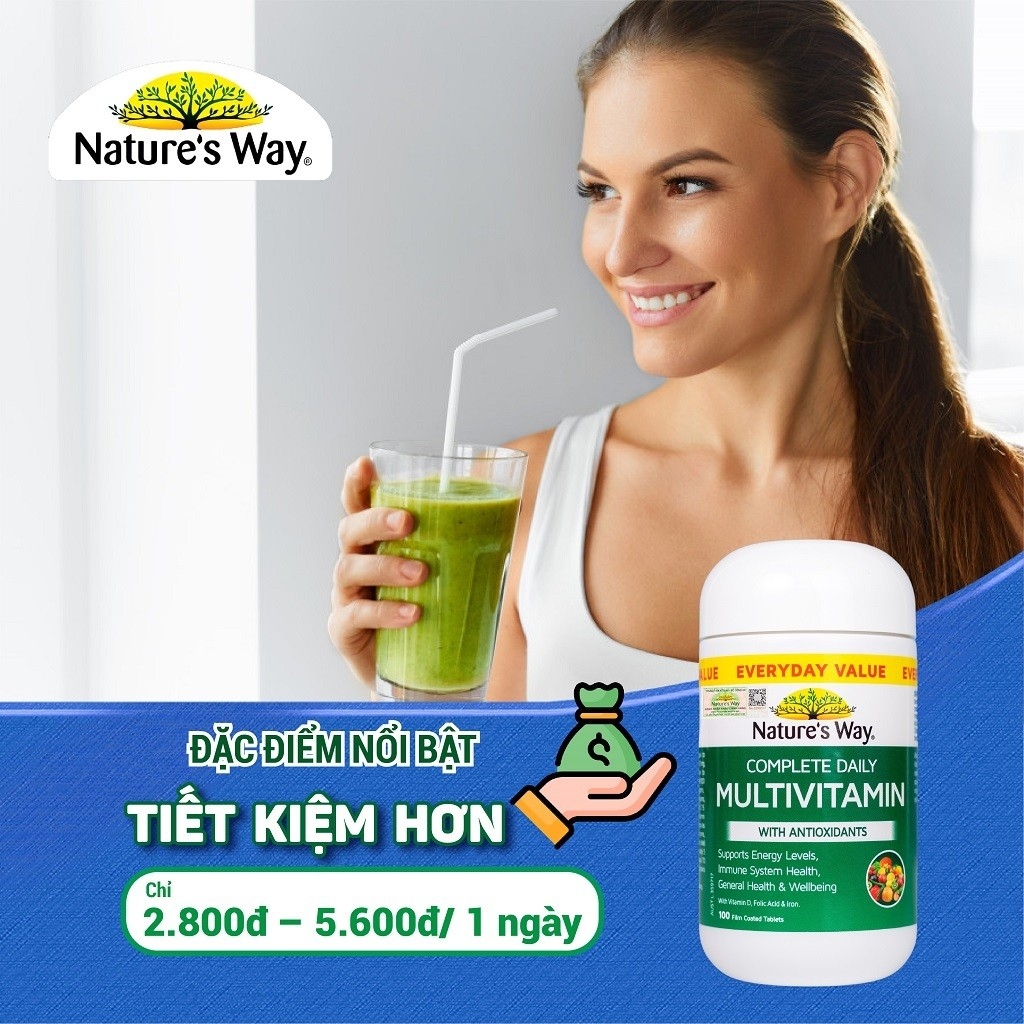 Viên uống Nature’s Way Complete Daily Multivitamin bổ sung vitamin tổng hợp(100 Viên)