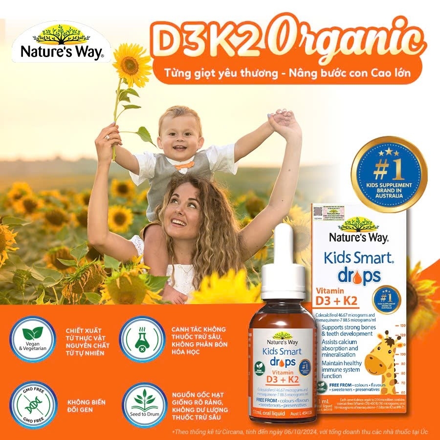 Nature's Way Vitamin D3 K2 Organic 11ml