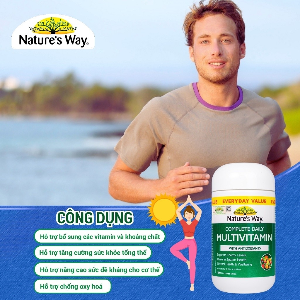 Viên uống Nature’s Way Complete Daily Multivitamin bổ sung vitamin tổng hợp(100 Viên)