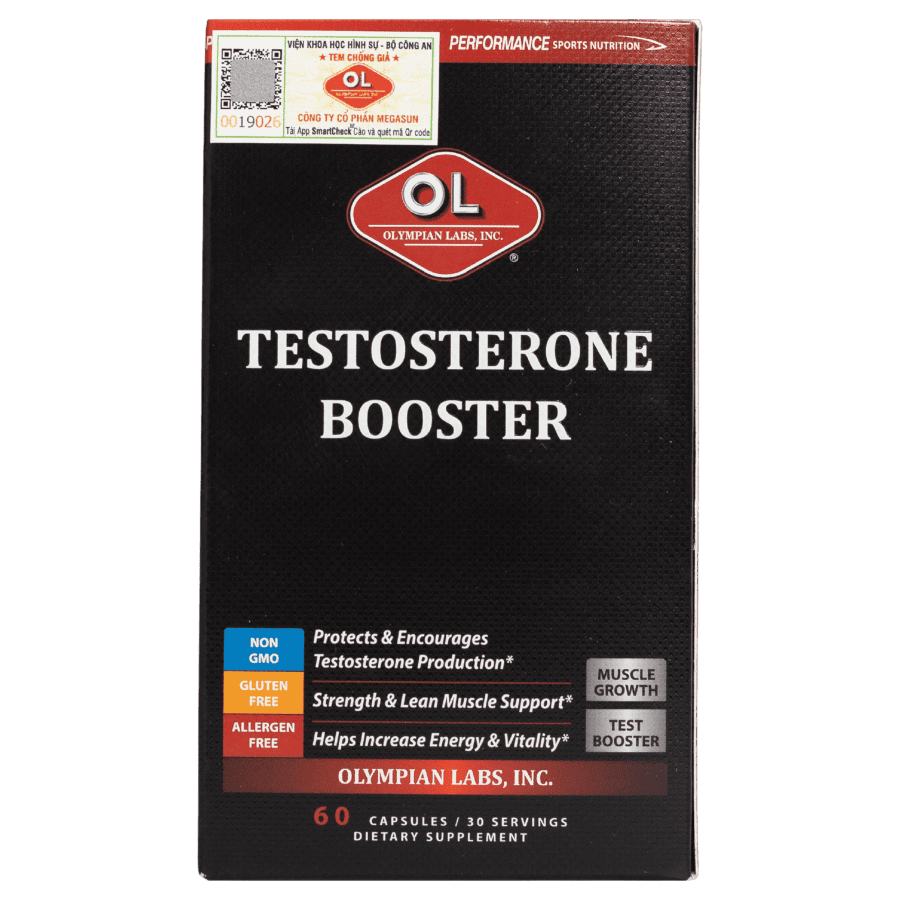 Viên uống Olympian Labs Testosterone Booster hỗ trợ tăng cường sinh lực nam giới (60 viên)