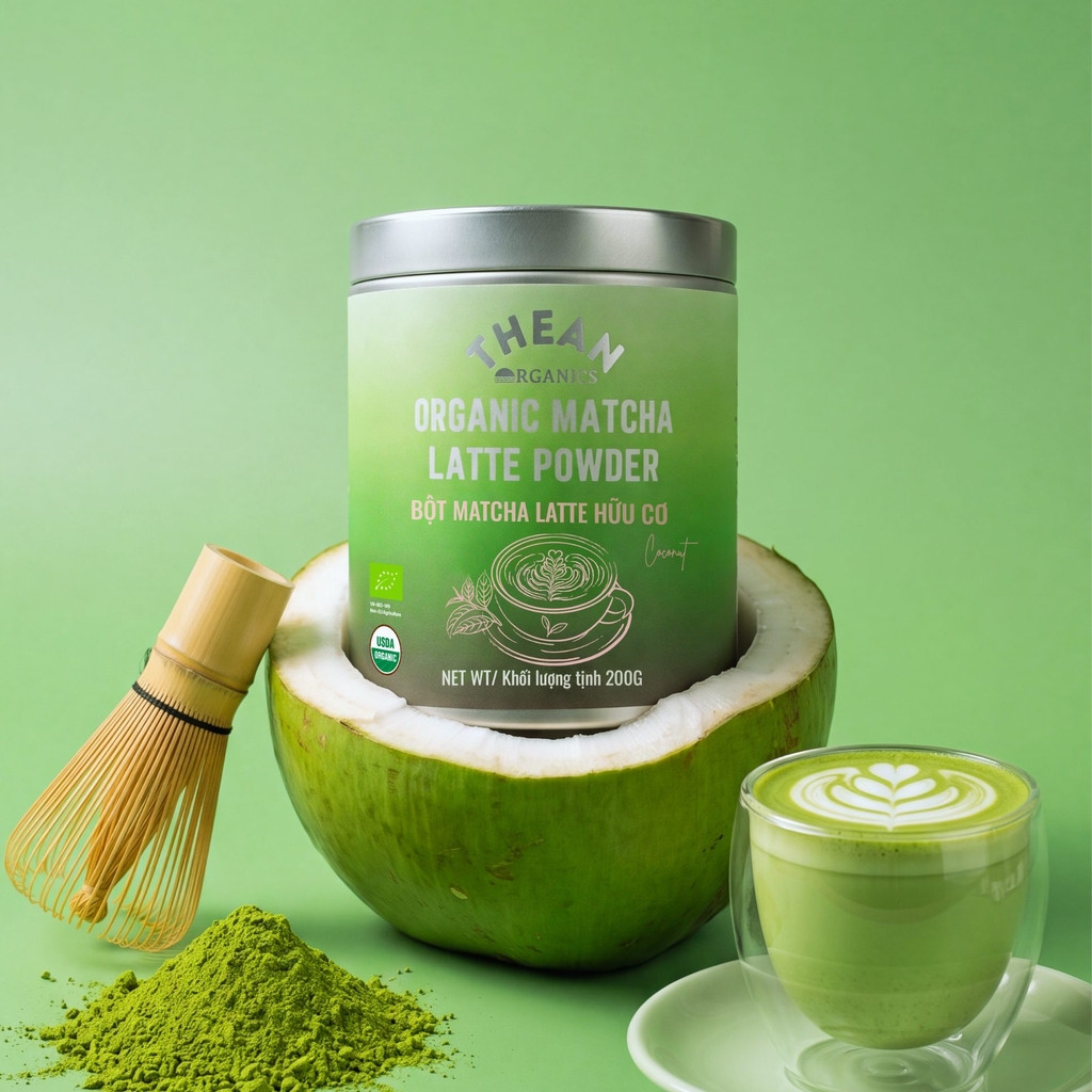 Bột Matcha Latte Coconut Hữu Cơ 200g - The An