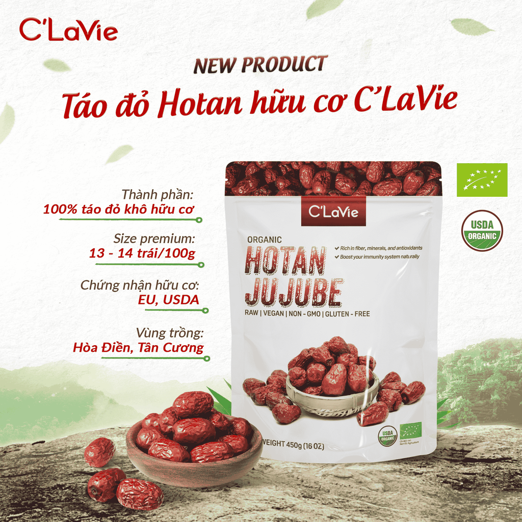 Táo đỏ Hotan hữu cơ C'LaVie 450g