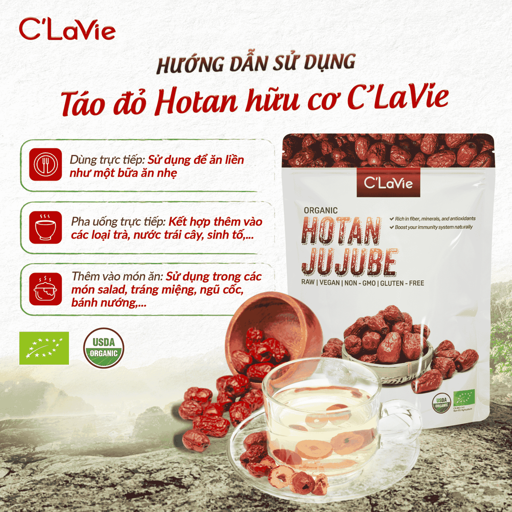 Táo đỏ Hotan hữu cơ C'LaVie 450g