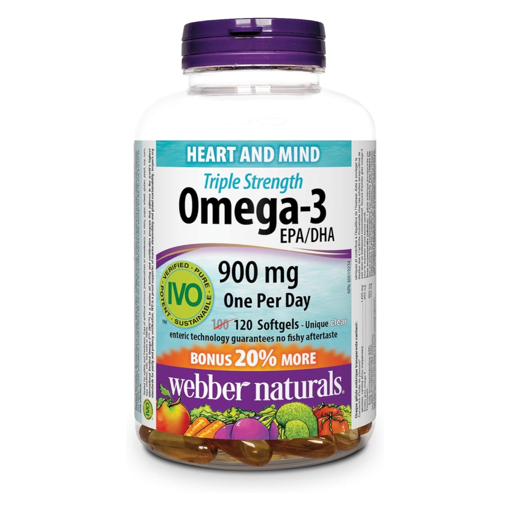 Webber Natural Triple Strength Omega - 3 900mg EPA/DHA