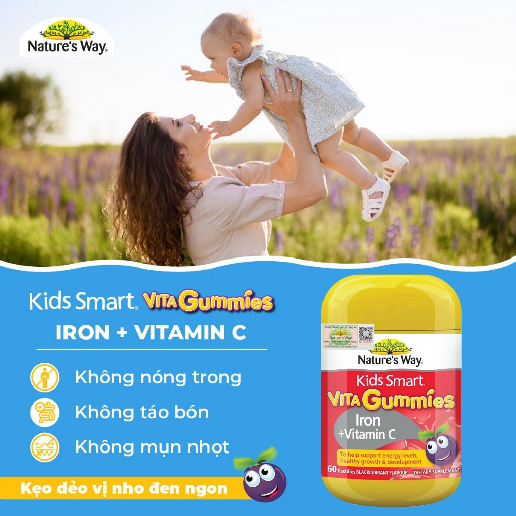 Nature’s Way Vita Gummies Iron + Vitamin C 60 Viên