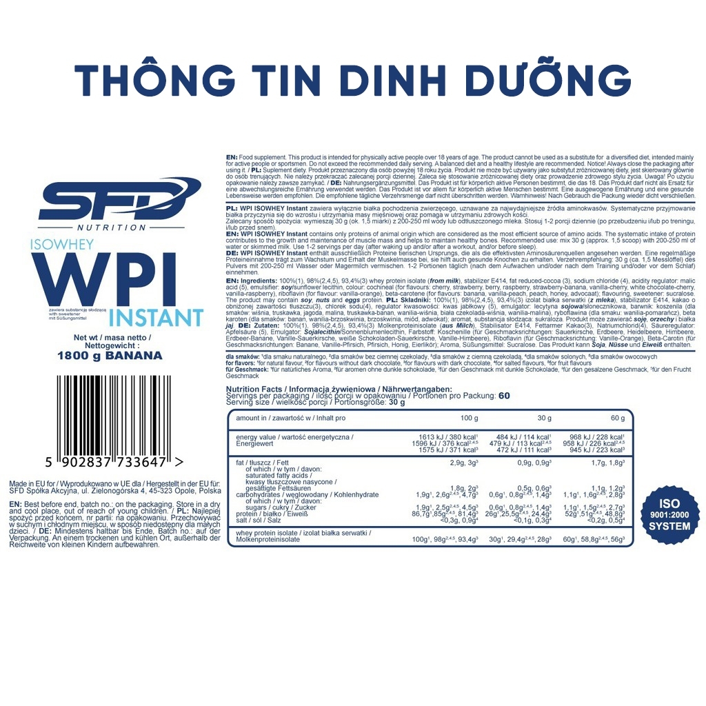 SFD Nutrition WPI Instant 1800g