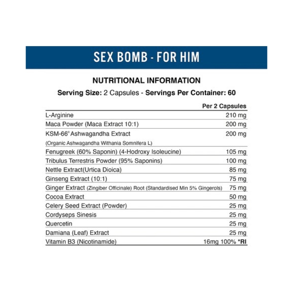 Viên Hỗ Trợ Sinh Lý Nam Applied Nutrition Sex Bomb (120 viên)