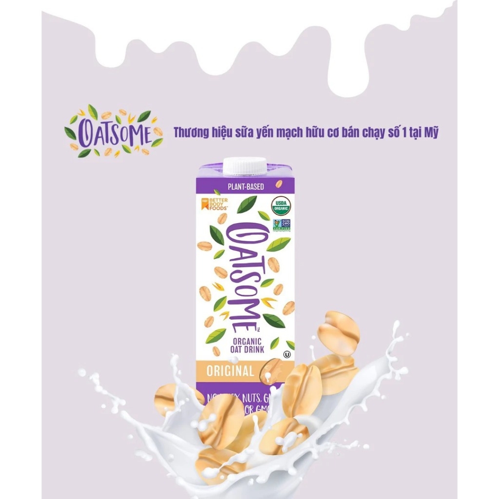 Sữa yến mạch hữu cơ Oatsome 1 lít