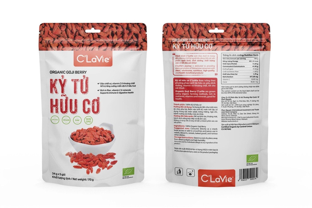 Kỷ tử hữu cơ C'LaVie 170g (34g x 5 gói)