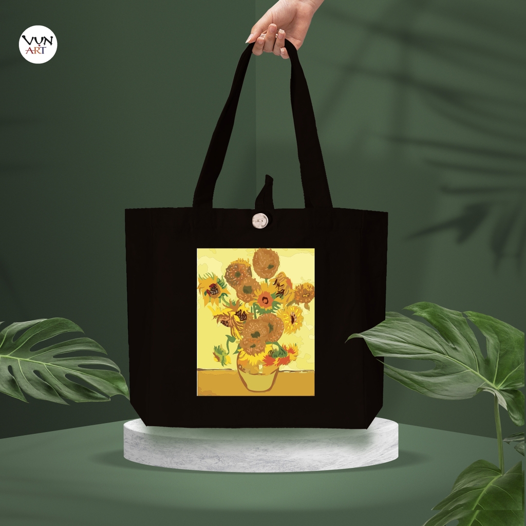 Túi Tote vải canvas hình hoa