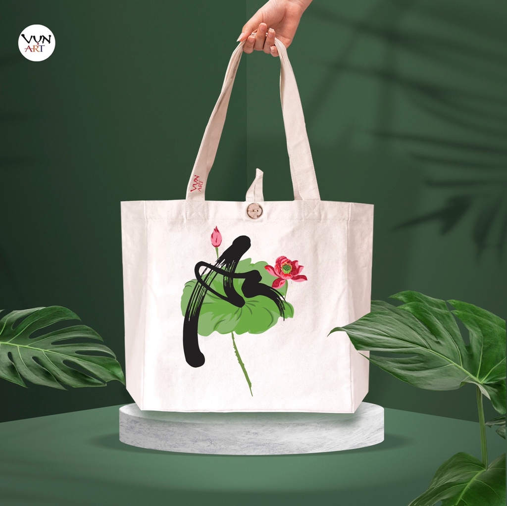 Túi Tote vải canvas chữ