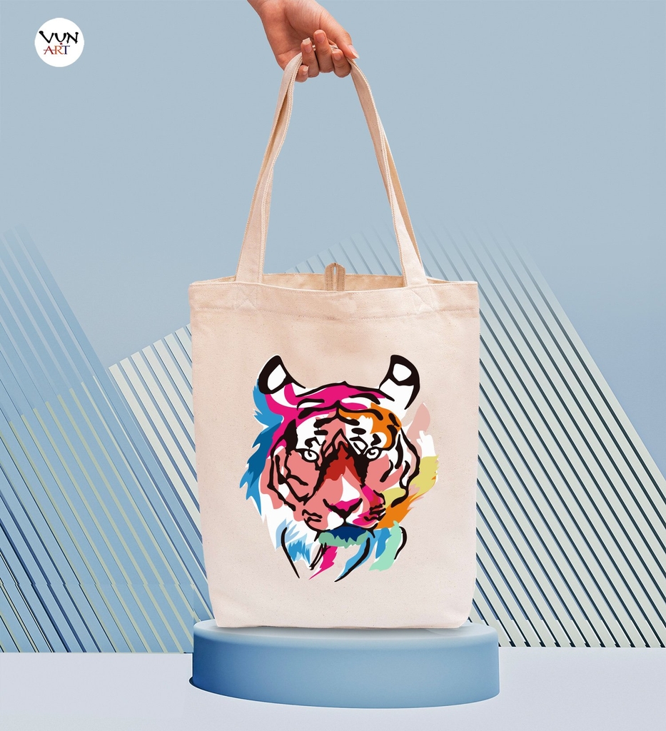 Túi Tote vải canvas hổ