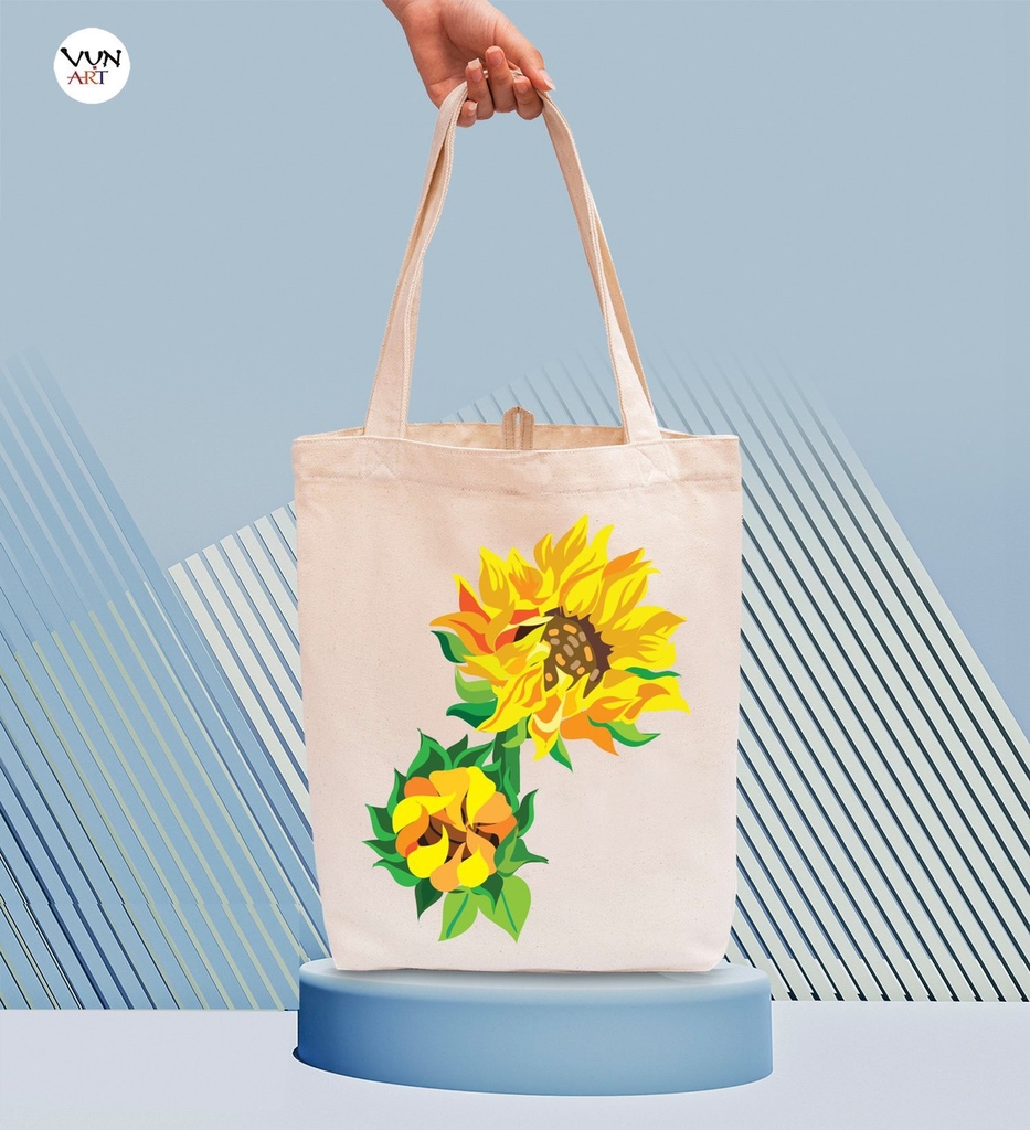 Túi Tote vải canvas hình hoa hướng dương