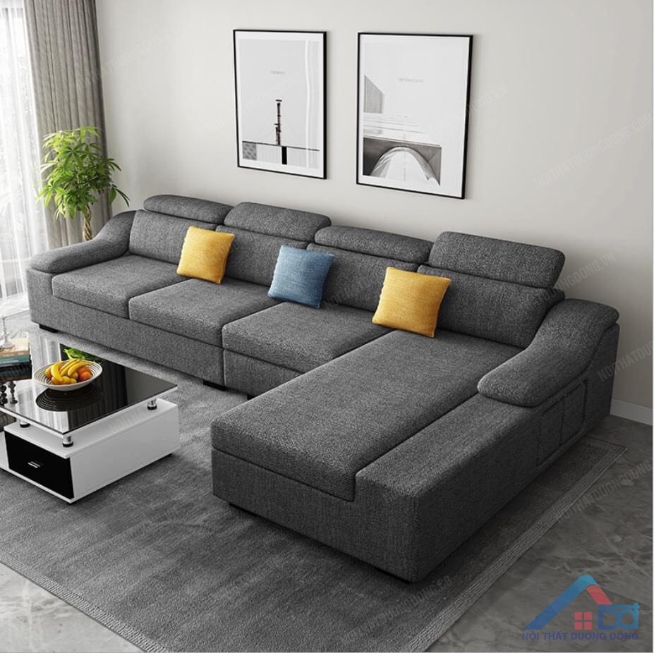 Sofa chữ L hiện đại - Chiếc sofa chữ L hiện đại này mang lại sự thoải mái và tiện nghi cho không gian phòng khách của bạn. Với màu sắc trang nhã và kiểu dáng đẹp mắt, chiếc sofa sẽ tạo nên một không gian sống đầy năng lượng.
