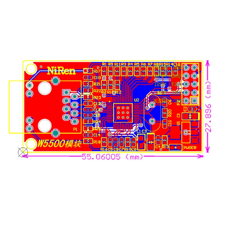 Hailege W5500 Ethernet LAN-module – 2 Stuks – 3,3V/5V – SPI Naar TCP/IP – Geschikt Voor STM32 En Microcontroller