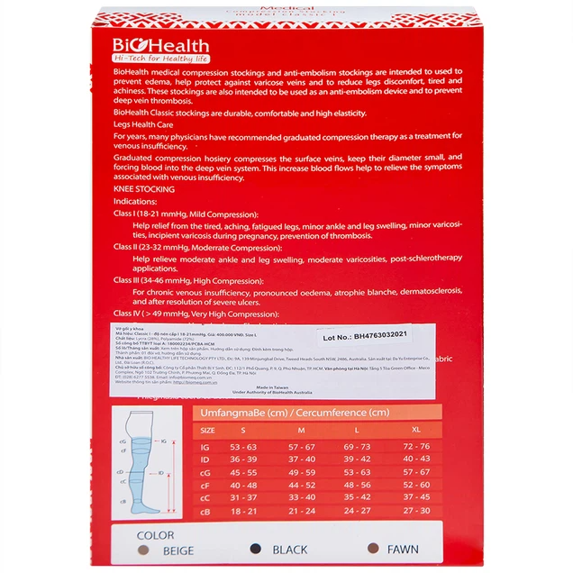 Vớ gối y khoa BioHealth Knee Stocking