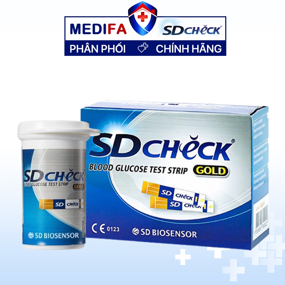 Hộp 50 que thử đường huyết SD Check Gold