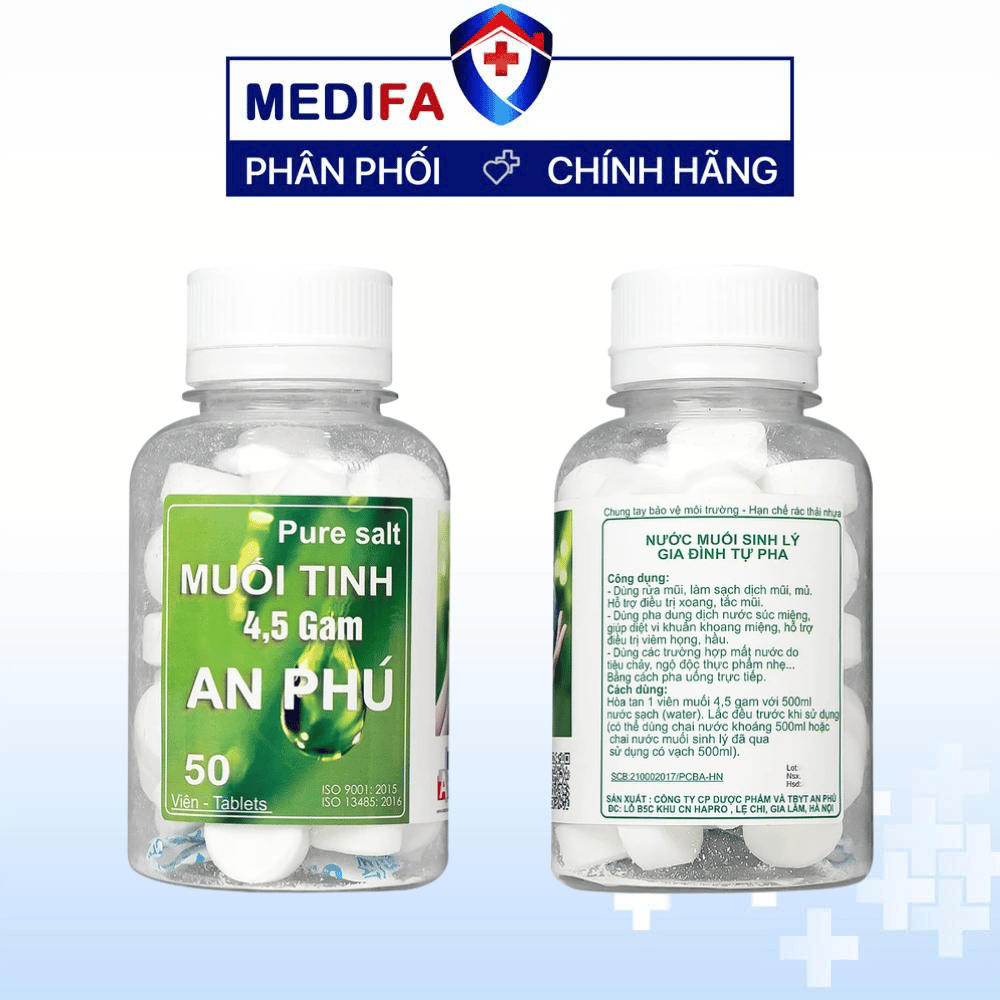 Lọ 50 Viên Muối Sinh Lý Khô Dược An Phú 4.8g