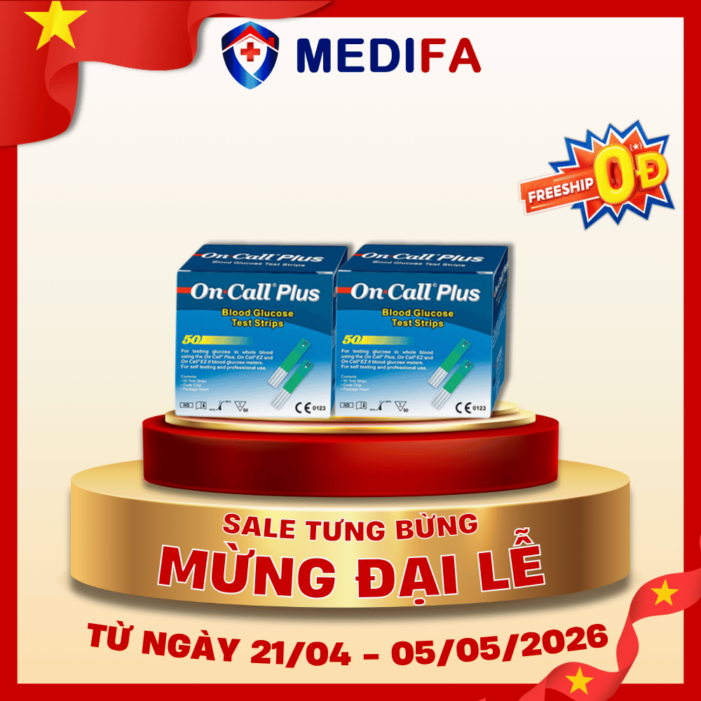 [COMBO] 2 Hộp 50 Que Thử Đường Huyết On Call Plus