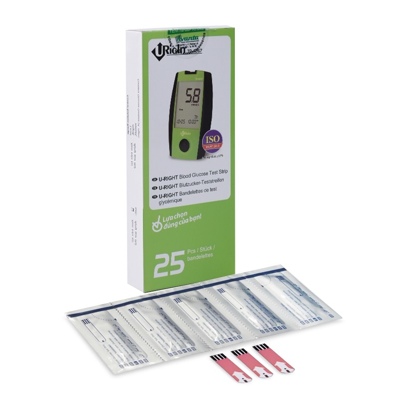 Hộp 25 Que Thử Đường Huyết URight TD-4265 / TD-4267