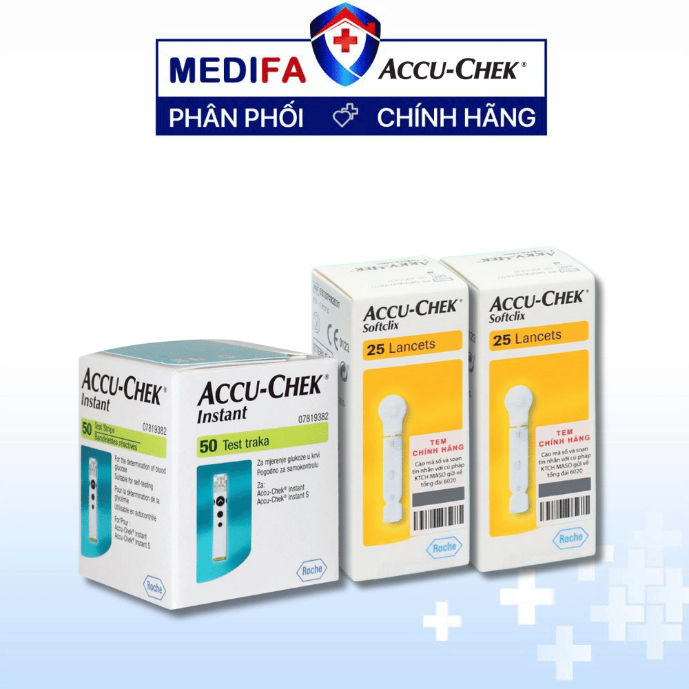 [COMBO] 50 Que Thử Đường Huyết ACCU-CHEK® Instant & 50 Kim Lấy Máu ACCU-CHEK® SoftClix