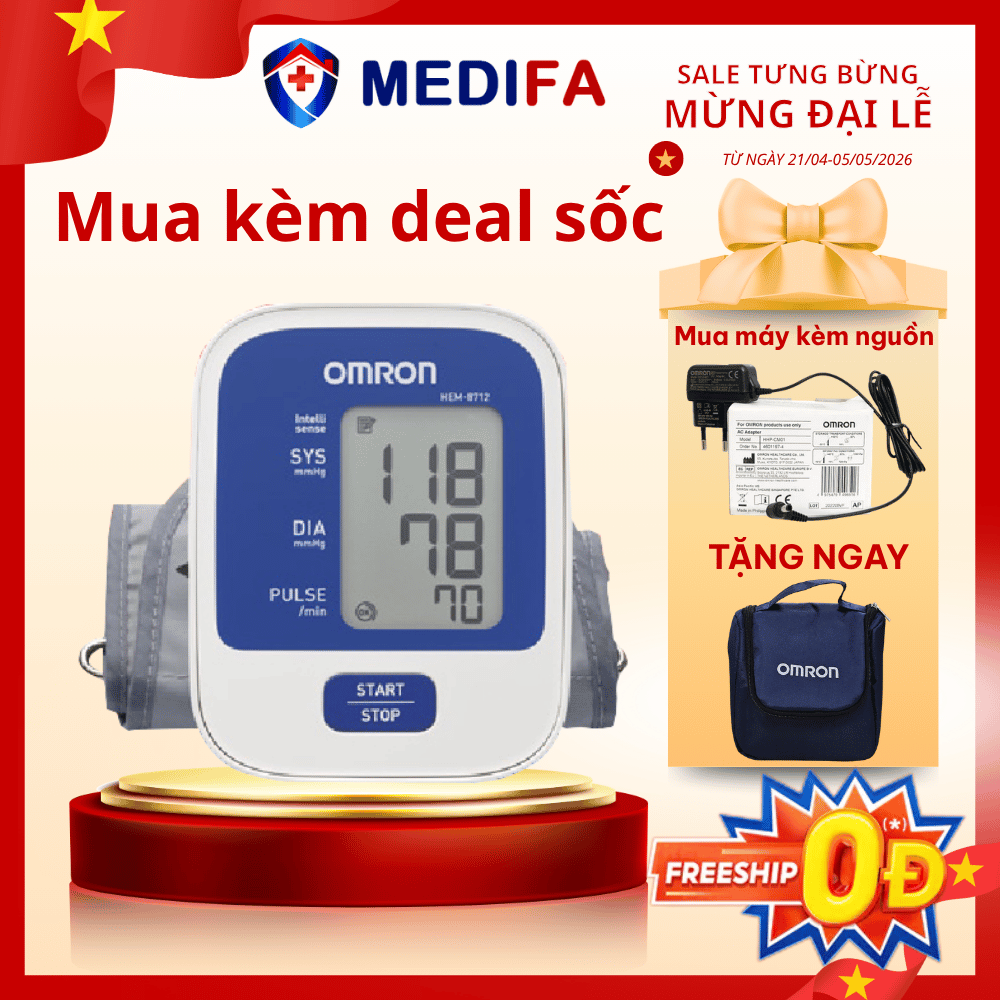 Máy đo huyết áp bắp tay Omron HEM-8712
