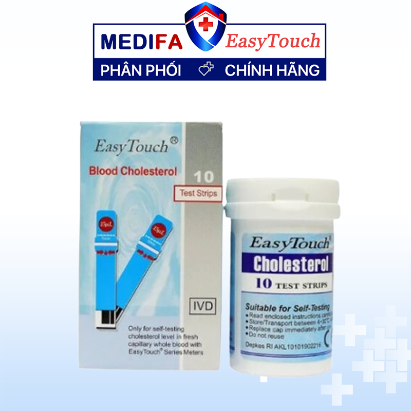 Hộp 10 Que thử mỡ máu Cholesterol Easy Touch