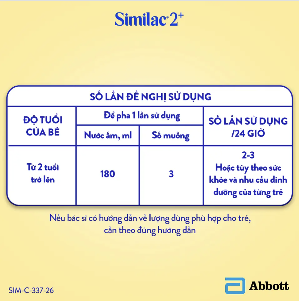 Sữa Bột Similac (5G) 2+ Abbott 800g