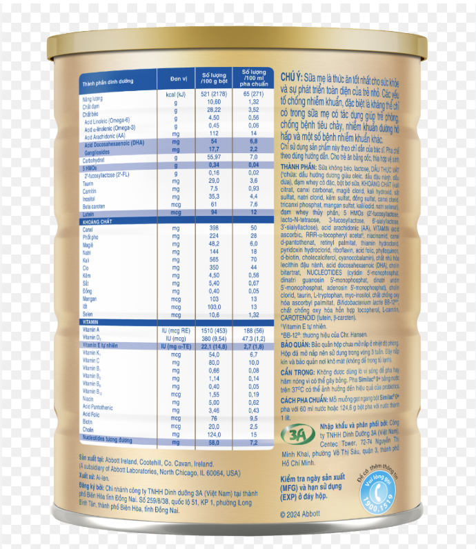Sữa Bột Similac (5G) 0+ Abbott 800g