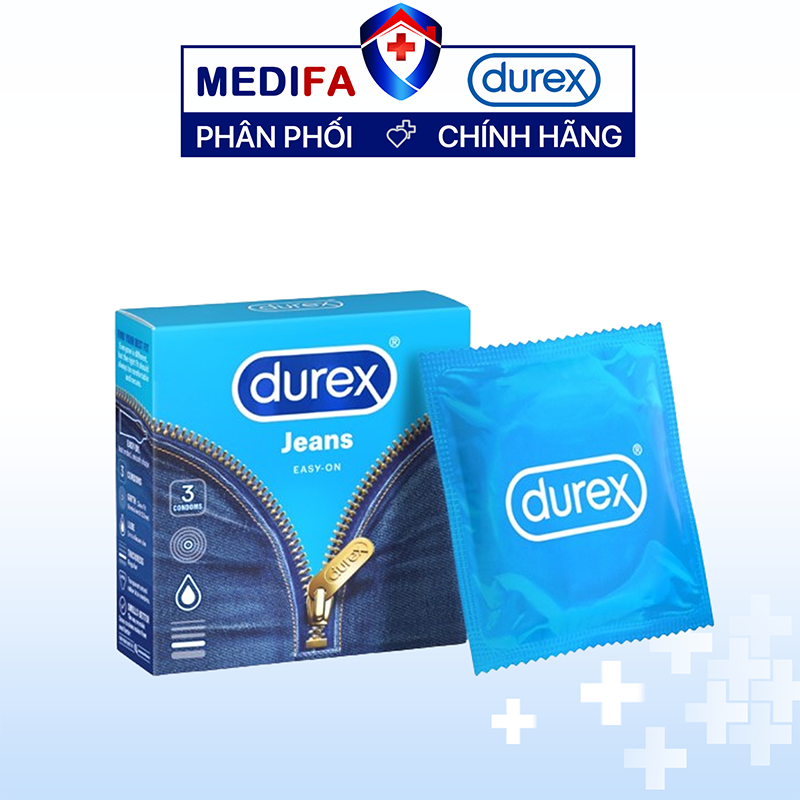 Hộp 3 chiếc bao cao su Durex Jeans