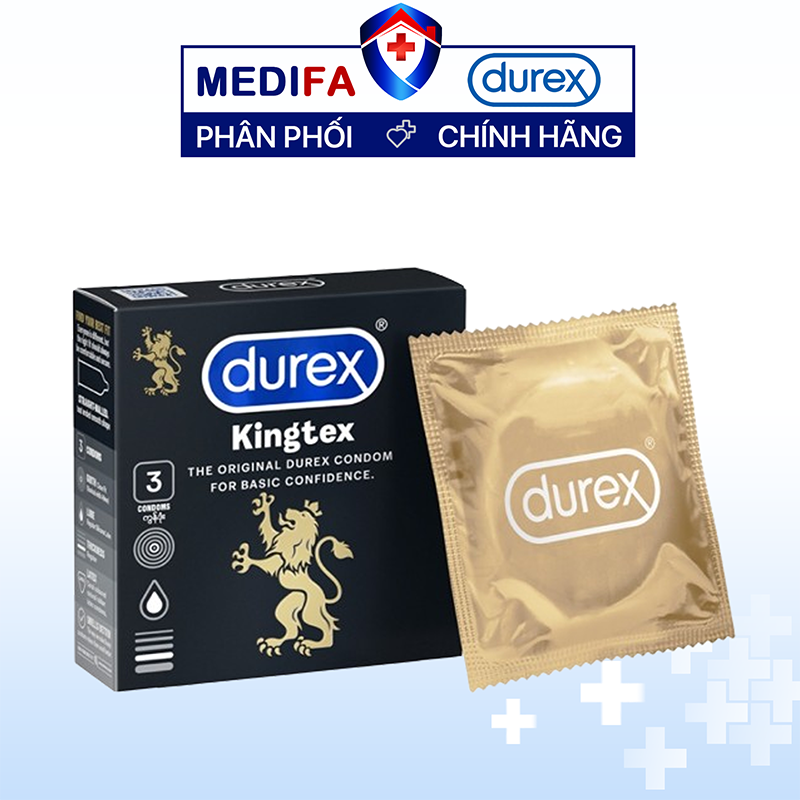 Hộp 3 chiếc bao cao su Durex Kingtex