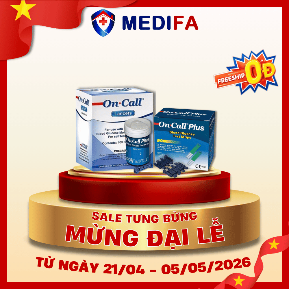 [COMBO] 100 Que Thử Đường Huyết On Call Plus Kèm Hộp 100 Kim Chích On Call