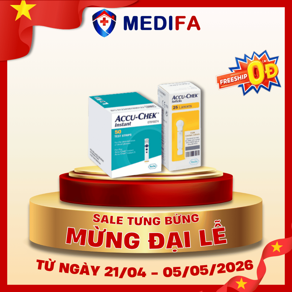 [COMBO] Hộp 50 Que Thử Đường Huyết ACCU-CHEK Instant & 25 Kim SoftClix