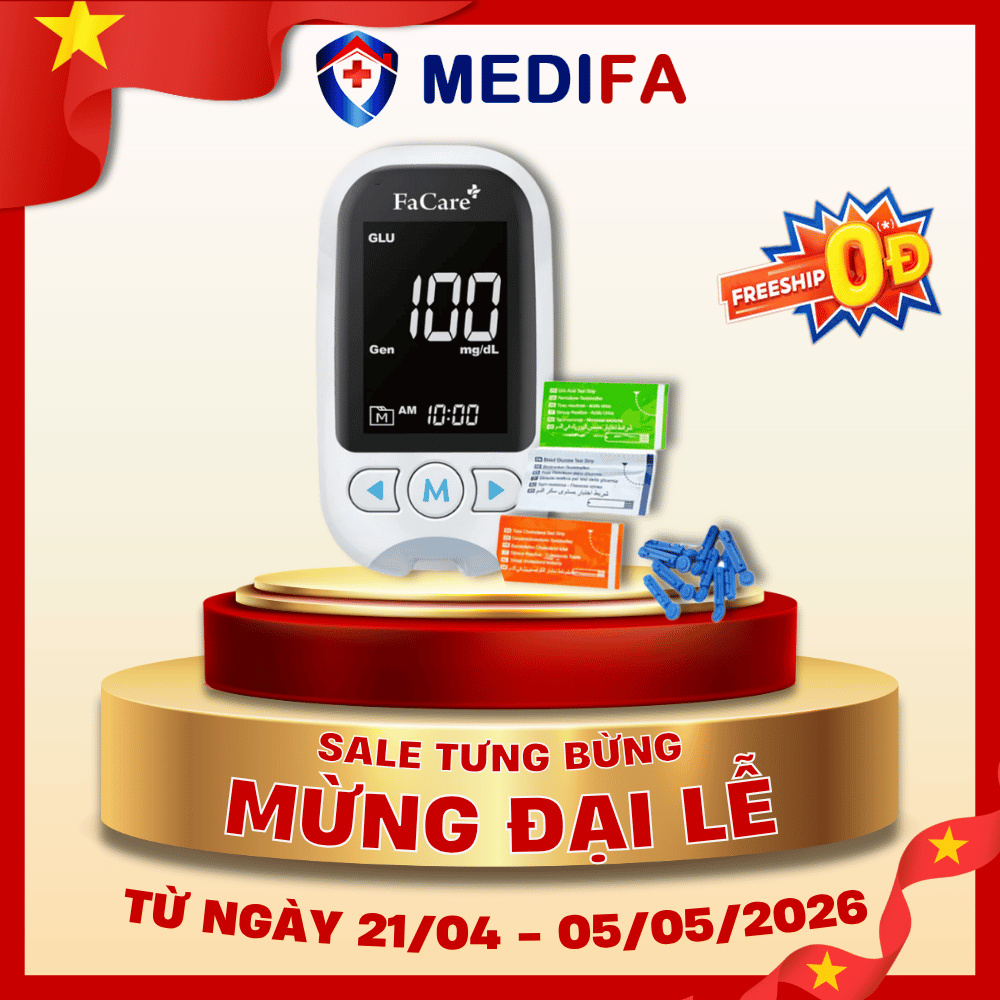 Combo Máy Đo 5 In 1 Facare FC-M168 Kèm 25 Que Đường Huyết, 10 Que Gout & 10 Que Cholesterol