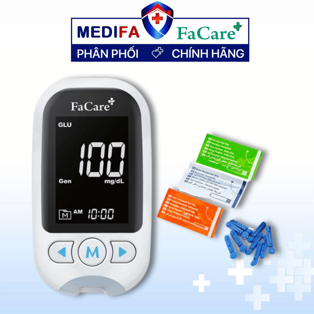 Combo Máy Đo 5 In 1 Facare FC-M168 Kèm 25 Que Đường Huyết, 10 Que Gout & 10 Que Cholesterol