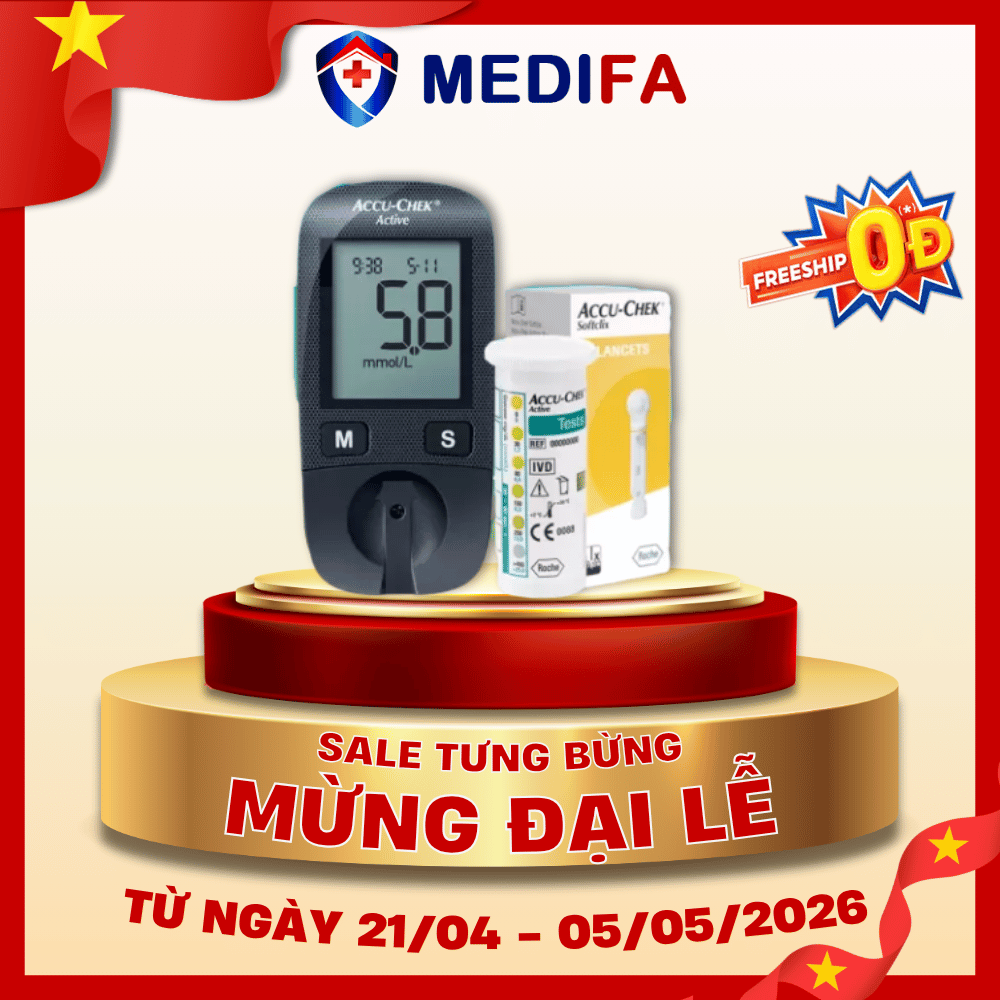 [COMBO] Máy Đo Đường Huyết ACCU-CHEK® Active (MG/DL) Kèm Hộp 25 Que Thử & 25 Kim Lấy Máu