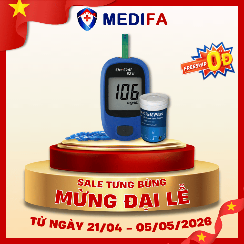 [COMBO] Máy Đo Đường Huyết On Call EZ II (MG/DL) Kèm 25 Que Thử & 25 Kim Lấy Máu