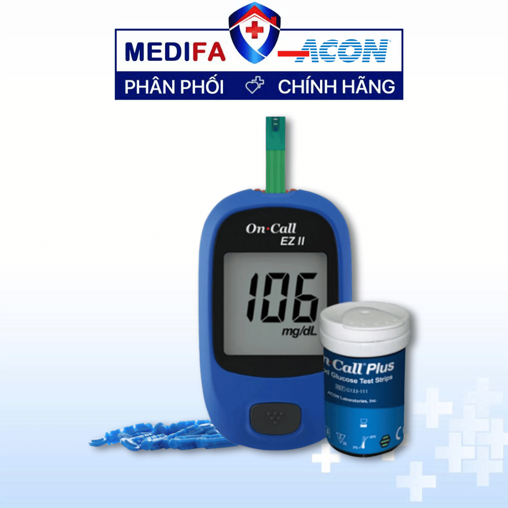 [COMBO] Máy Đo Đường Huyết On Call EZ II (MMOL/L) Kèm 25 Que Thử & 25 Kim Lấy Máu