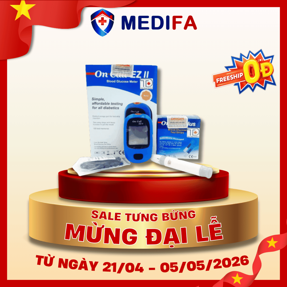 [COMBO] Máy Đo Đường Huyết On Call EZ II (MG/DL) Kèm Hộp Lọ 25 Que Thử, 100 Kim On Call