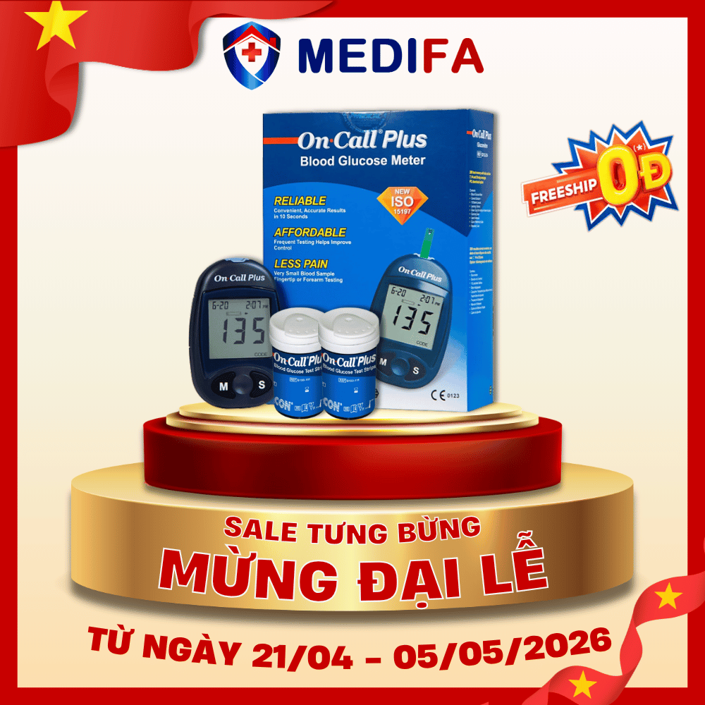 [COMBO] Máy Đo Đường Huyết On Call Plus (MG/DL) Kèm Hộp 25 Que Thử