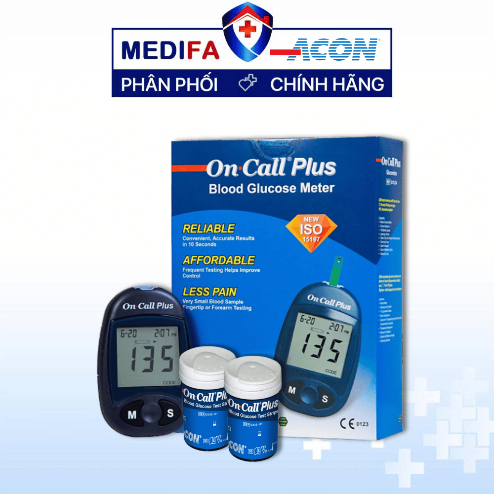 [COMBO] Máy Đo Đường Huyết On Call Plus (MMOL/L) Kèm Hộp 25 Que Thử