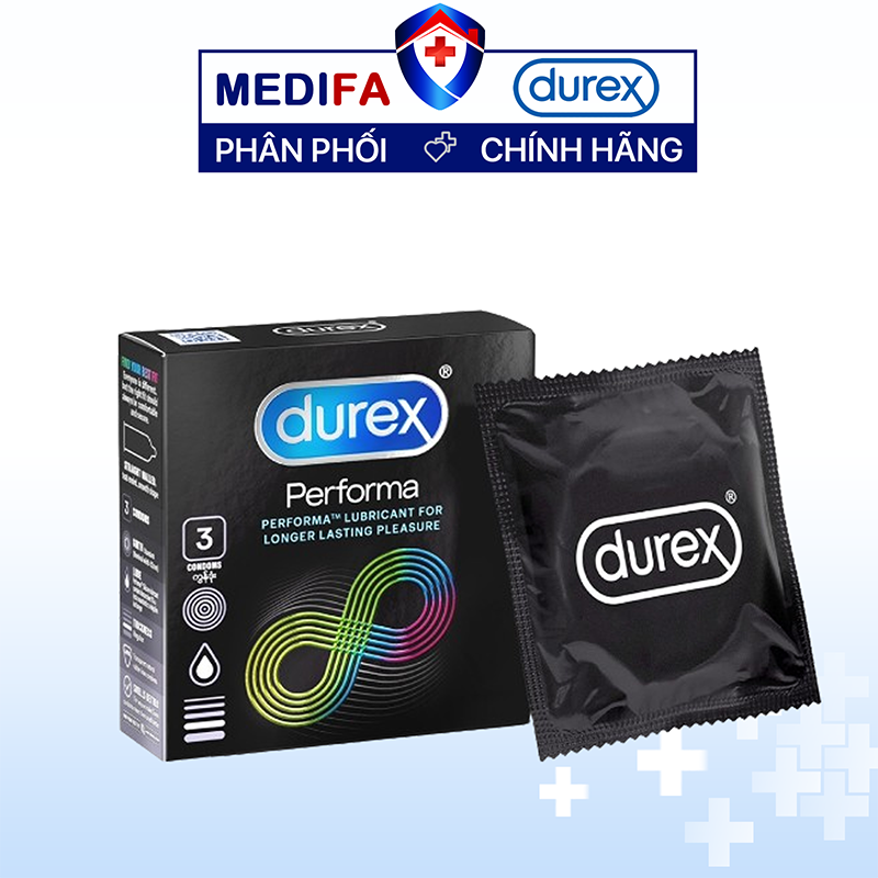 Hộp 3 chiếc bao cao su Durex Performa